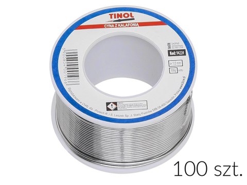 94-221# CYNA 1,00/100G SN60 PB40 TINOL O PAKOWANIE 94-221# CYNA 1,00/100G SN60 PB40 TINOL O PAKOWANIE