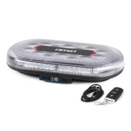 BELKA OSTRZEGAWCZA BEZ PRZEWODOWA LED Z  PILOTEM R65 R10 326x186x63 26W 12V 24V AMIO-04369