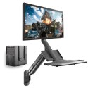 UCHWYT ŚCIENNY DO MONITORA I KLAWIATURY MACLEAN, ZE S PRĘŻYNĄ GAZOWĄ I UCHWYTEM NA KOM PUTER CPU, 17"-32", 9 KG, MC-838