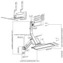 UCHWYT ŚCIENNY DO MONITORA I KLAWIATURY MACLEAN, ZE S PRĘŻYNĄ GAZOWĄ I UCHWYTEM NA KOM PUTER CPU, 17"-32", 9 KG, MC-838