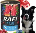 Karma Mokra Dla Psów RAFI z Jagnięciną, Borówką i Żurawiną 400g - 1 szt.
