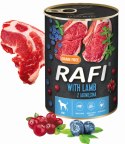 Karma Mokra Dla Psów RAFI z Jagnięciną, Borówką i Żurawiną 400g - 12 szt.