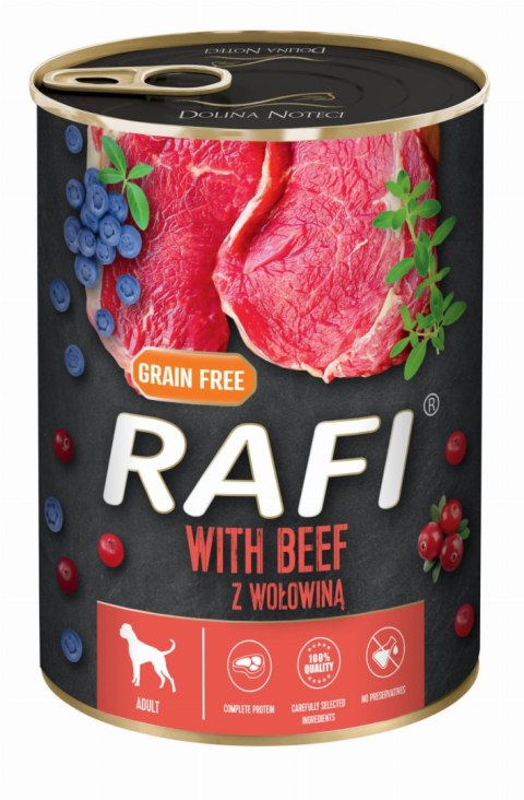 Karma Mokra Dla Psów RAFI z Wołowiną, Borówką i Żurawiną 400g - 24 szt. Karma Mokra Dla Psów RAFI z Wołowiną, Borówką i Żurawiną 400g - 24 szt.