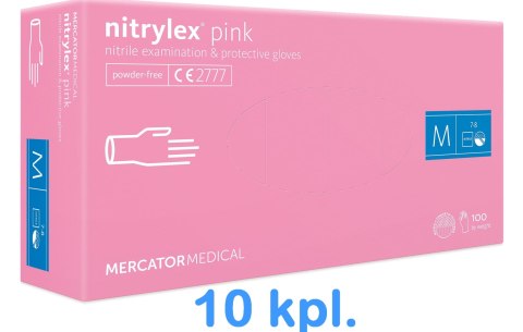 Rękawice Nitrylowe 100 sztuk / Różowe / Nitrylex Pink - 10 szt. (S 6-7) Rękawice Nitrylowe 100 sztuk / Różowe / Nitrylex Pink - 10 szt. (S 6-7)
