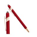 DŁUGOPIS METALOWY TOUCH, TUSZ CZARNY, PEN SOFT TOUCH CZERWIEŃ DL06