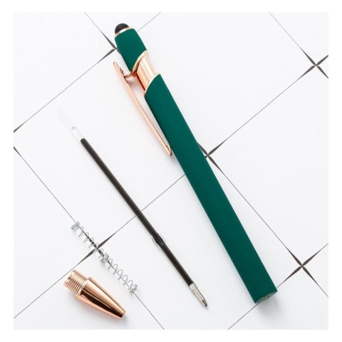 DŁUGOPIS METALOWY, TUSZ CZARNY, TOUCH PEN SOFT TOUCH CZERŃ DL01