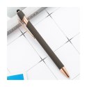 DŁUGOPIS METALOWY, TUSZ CZARNY, TOUCH PEN SOFT TOUCH SZARY DL05