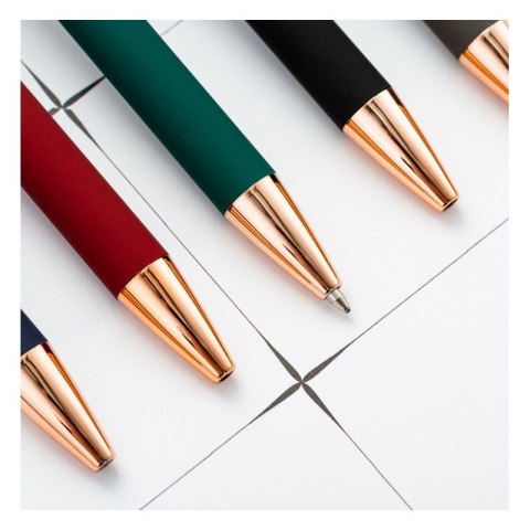 DŁUGOPIS METALOWY, TUSZ CZARNY, TOUCH PEN SOFT TOUCH ZIELEŃ DL03