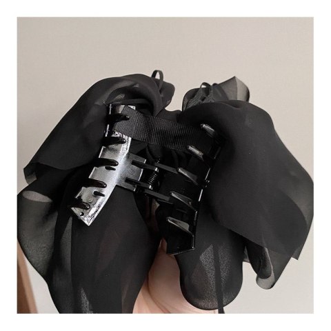 DUŻA KOKARDA TIULOWA, SPINKA DO WŁOSÓW, KLAMRA KWIAT CYRKONIE SP325B