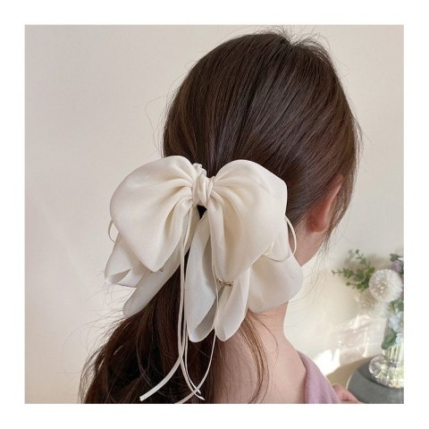 DUŻA KOKARDA TIULOWA, SPINKA DO WŁOSÓW, KLAMRA KWIAT CYRKONIE SP325B