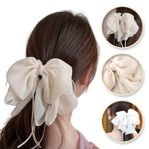 DUŻA KOKARDA TIULOWA, SPINKA DO WŁOSÓW, KLAMRA KWIAT CYRKONIE SP325B