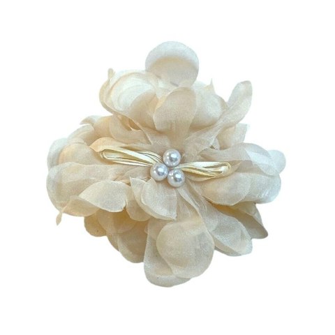 DUŻA KOKARDA TIULOWA Z PEREŁKAMI, SPINKA DO WŁOSÓW, KLAMRA SP323B