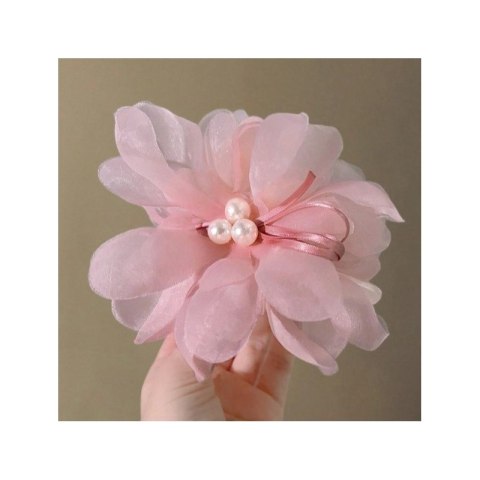 DUŻA KOKARDA TIULOWA Z PEREŁKAMI, SPINKA DO WŁOSÓW, KLAMRA SP323R DUŻA KOKARDA TIULOWA Z PEREŁKAMI, SPINKA DO WŁOSÓW, KLAMRA SP323R