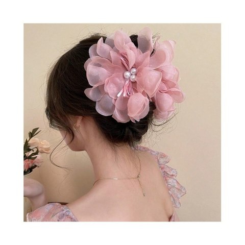 DUŻA KOKARDA TIULOWA Z PEREŁKAMI, SPINKA DO WŁOSÓW, KLAMRA SP323R DUŻA KOKARDA TIULOWA Z PEREŁKAMI, SPINKA DO WŁOSÓW, KLAMRA SP323R