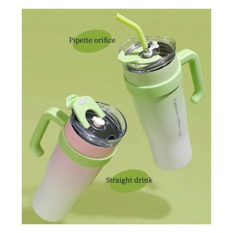 DUŻY I POJEMNY KUBEK TERMICZNY Z UCHWYTEM I RURKĄ, PRZENOŚNY 1,2L BD23TUR