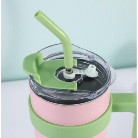 DUŻY I POJEMNY KUBEK TERMICZNY Z UCHWYTEM I RURKĄ, PRZENOŚNY 1,2L BD23TUR