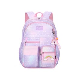 PLECAK RAINBOW SWEET SZKOLNY UNIWERSALNY Z BRELOKIEM, KIESZONKI PL161