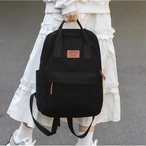 PLECAK SPORTOWY SZKOLNY UNIWERSALNY CZARNY SZTRUKSOWY PL171CZ