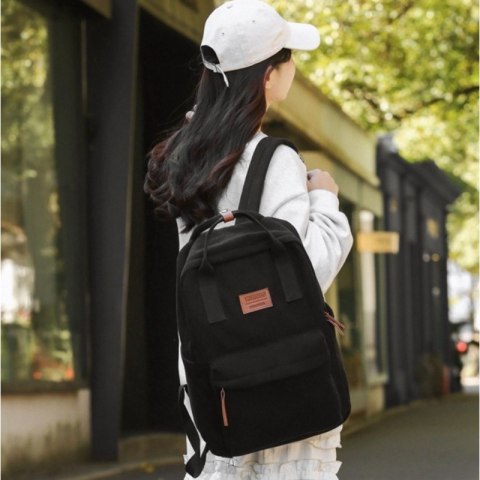 PLECAK SPORTOWY SZKOLNY UNIWERSALNY CZARNY SZTRUKSOWY PL171CZ