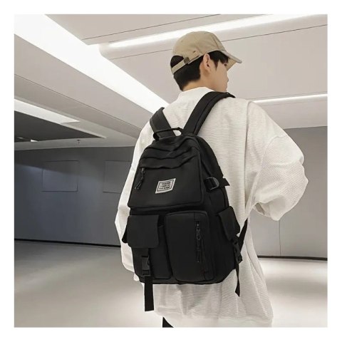 PLECAK SPORTOWY SZKOLNY UNIWERSALNY KIESZONKI CZARNY PL164CZ