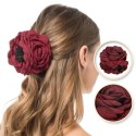 SPINKA DO WŁOSÓW DUŻA KLAMRA XL KWIAT RÓŻA BORDOWA 9CM SP288BOR