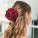 SPINKA DO WŁOSÓW DUŻA KLAMRA XL KWIAT RÓŻA BORDOWA 9CM SP288BOR