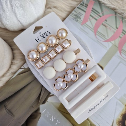 ZESTAW 6 SZTUK ZDOBIONYCH ELEGANCKICH SPINEK DO WŁOSÓW SP256