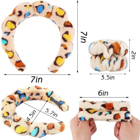 ZESTAW OPASEK KOSMETYCZNYCH NA GŁOWĘ I NADGARSTKI O537PAN