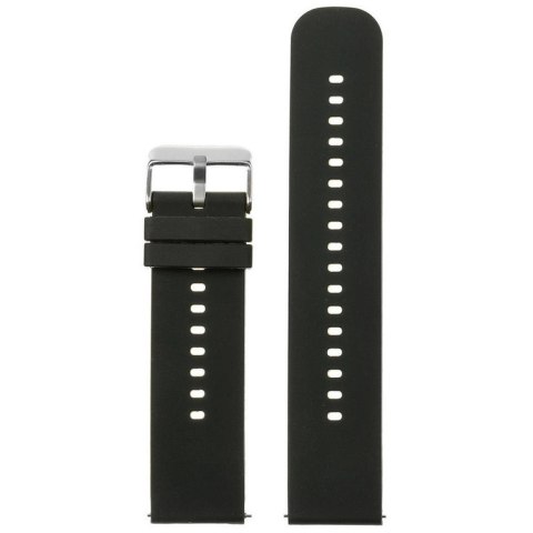 Pasek gumowy do zegarka U27 - czarny/srebrny - 18mm Pasek gumowy do zegarka U27 - czarny/srebrny - 18mm