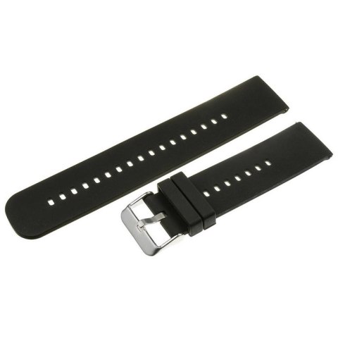 Pasek gumowy do zegarka U27 - czarny/srebrny - 18mm Pasek gumowy do zegarka U27 - czarny/srebrny - 18mm