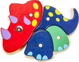 PUZZLE DREWNIANE DINOZAURY 4 EL.