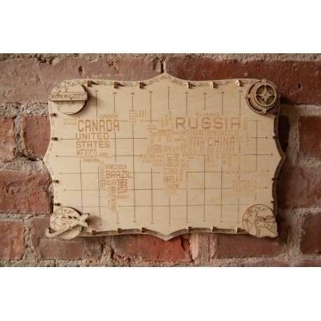 Drewniane puzzle 3d wooden.city - ekspedycyjna mapa świata - napisy Drewniane puzzle 3d wooden.city - ekspedycyjna mapa świata - napisy