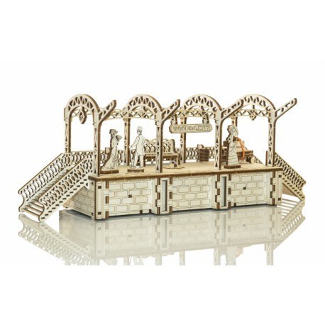Drewniane puzzle mechaniczne 3d wooden.city - stacja kolejowa Drewniane puzzle mechaniczne 3d wooden.city - stacja kolejowa