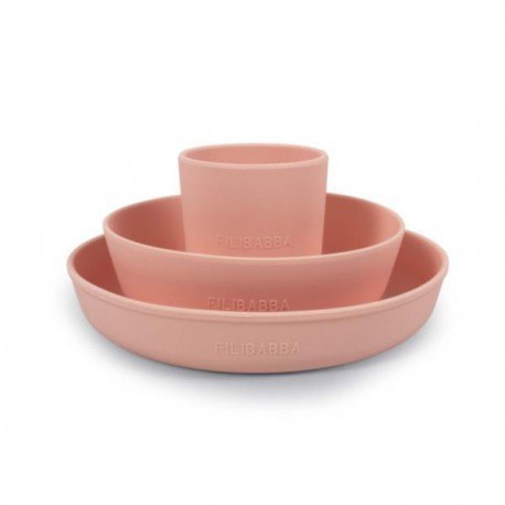 Filibabba silikonowy zestaw obiadowy peach Filibabba silikonowy zestaw obiadowy peach