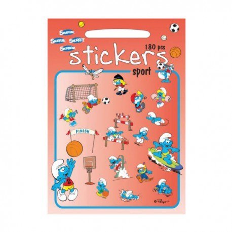 Zestaw naklejek 180 szt., sport - smerfy, barbo Zestaw naklejek 180 szt., sport - smerfy, barbo