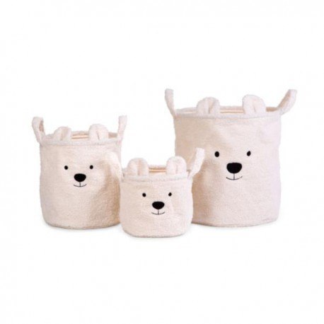Childhome zestaw 3 koszy na zabawki teddy bear off Childhome zestaw 3 koszy na zabawki teddy bear off
