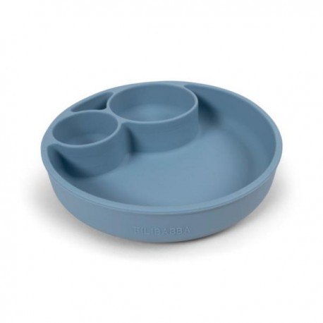 Filibabba silikonowy talerzyk z przegródkami powder blue Filibabba silikonowy talerzyk z przegródkami powder blue
