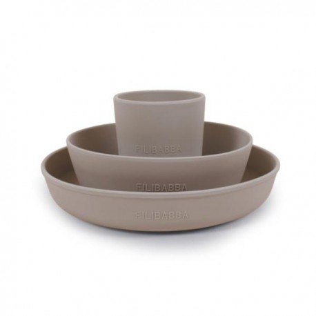 Filibabba silikonowy zestaw obiadowy warm grey Filibabba silikonowy zestaw obiadowy warm grey