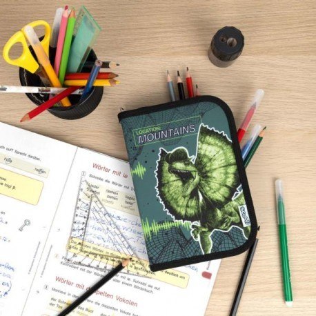 Piórnik z wyposażeniem, dinozaury, jurassic world Piórnik z wyposażeniem, dinozaury, jurassic world