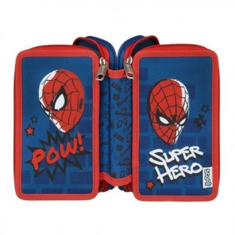 Potrójny piórnik z wyposażeniem, spider-man Potrójny piórnik z wyposażeniem, spider-man