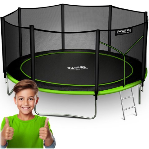 Trampolina ogrodowa 14ft/435cm z siatką zewnętrzną i drabinką Neo-Sport Trampolina ogrodowa 14ft/435cm z siatką zewnętrzną i drabinką Neo-Sport