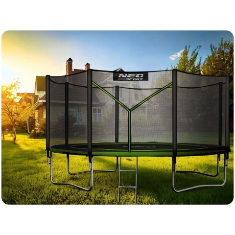 Trampolina ogrodowa 14ft/435cm z siatką zewnętrzną i drabinką Neo-Sport Trampolina ogrodowa 14ft/435cm z siatką zewnętrzną i drabinką Neo-Sport