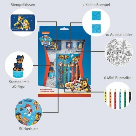 Zestaw kreatywny, kolorowanki, naklejki i stempel Zestaw kreatywny, kolorowanki, naklejki i stempel