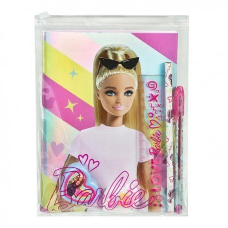 Zestaw przyborów szkolnych w saszetce 7 el. barbie Zestaw przyborów szkolnych w saszetce 7 el. barbie