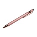 DŁUGOPIS METALOWY, TUSZ CZARNY, TOUCH PEN SOFT TOUCH PUDROWY RÓŻ DL04