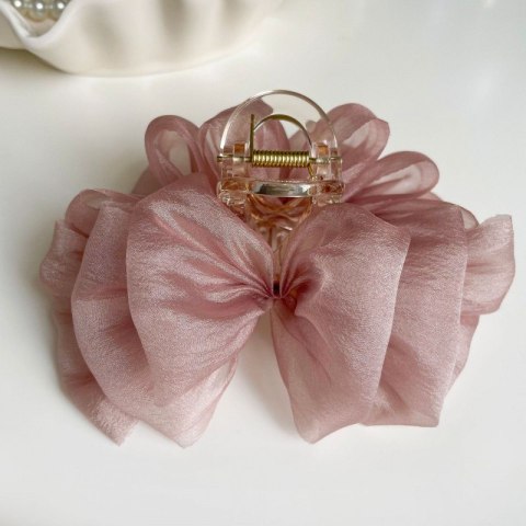 DUŻA KOKARDA TIULOWA, SPINKA DO WŁOSÓW, KLAMRA CZARNA XL 15X8CM CM SP334R