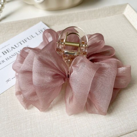 DUŻA KOKARDA TIULOWA, SPINKA DO WŁOSÓW, KLAMRA CZARNA XL 15X8CM CM SP334R