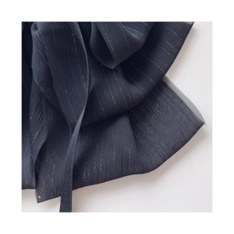 DUŻA WARSTWOWA KOKARDA TIULOWA, SPINKA DO WŁOSÓW, KLAMRA CZARNA XL SP335