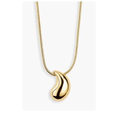 NASZYJNIK STAL SZLACHETNA POZŁACANA 14K ZŁOTEM KROPLA 3,1 CM NST2079