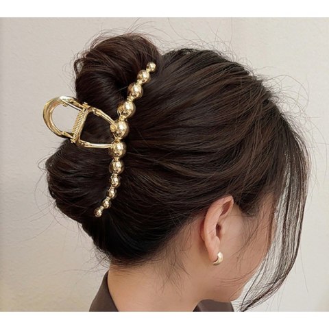 SPINKA DO WŁOSÓW KLAMRA KULKI ZŁOTE XL 11CM SP257